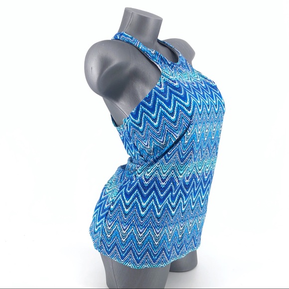 Island Escape Saint Martin High Neck Tankini Top - Picture 3 of 7